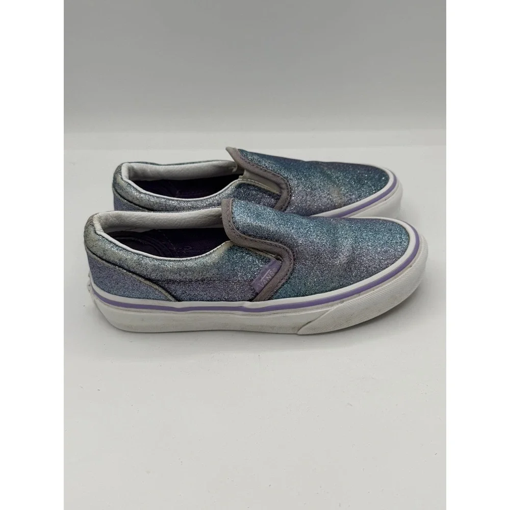 Vans Kids Classic Slip On Ombré Glitter Color way Sparkle Blue/ Purple Size 13